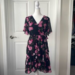 INC Floral Flowy V-Neck Dress
